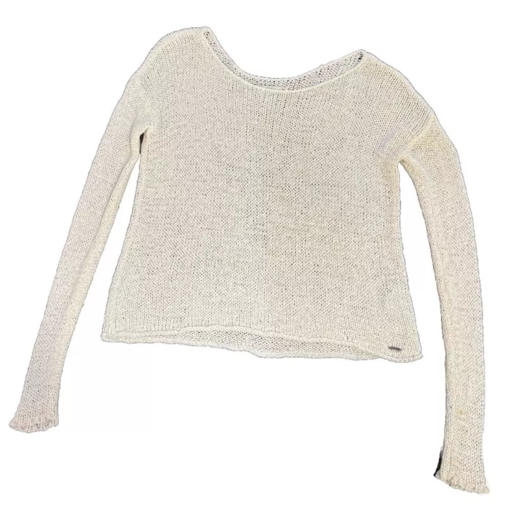 ABERCROMBIE & FITCH Ivory White Chunky Knit Sweater Top ~ Oversized ~ XS/S